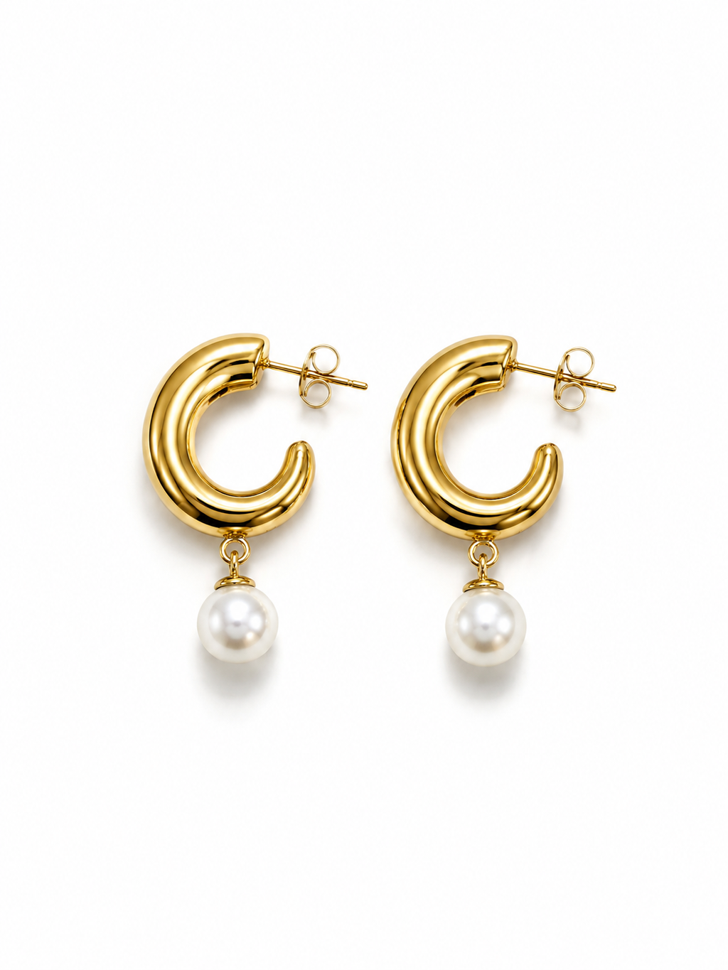 Pearl Drop Hoops