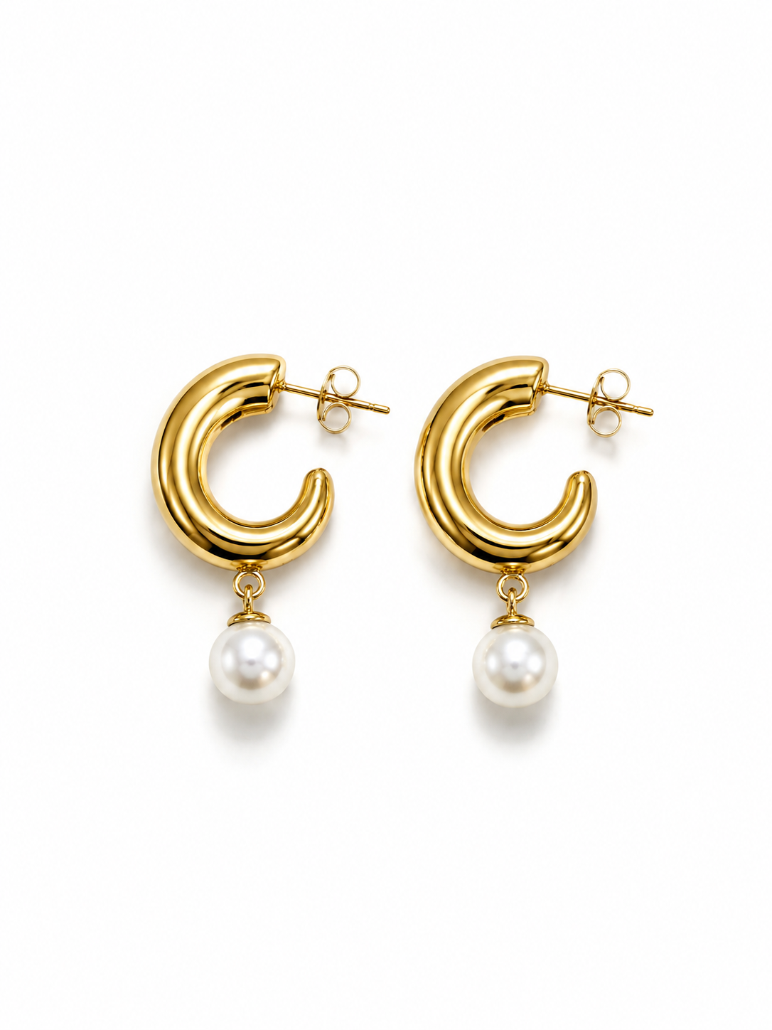 Pearl Drop Hoops