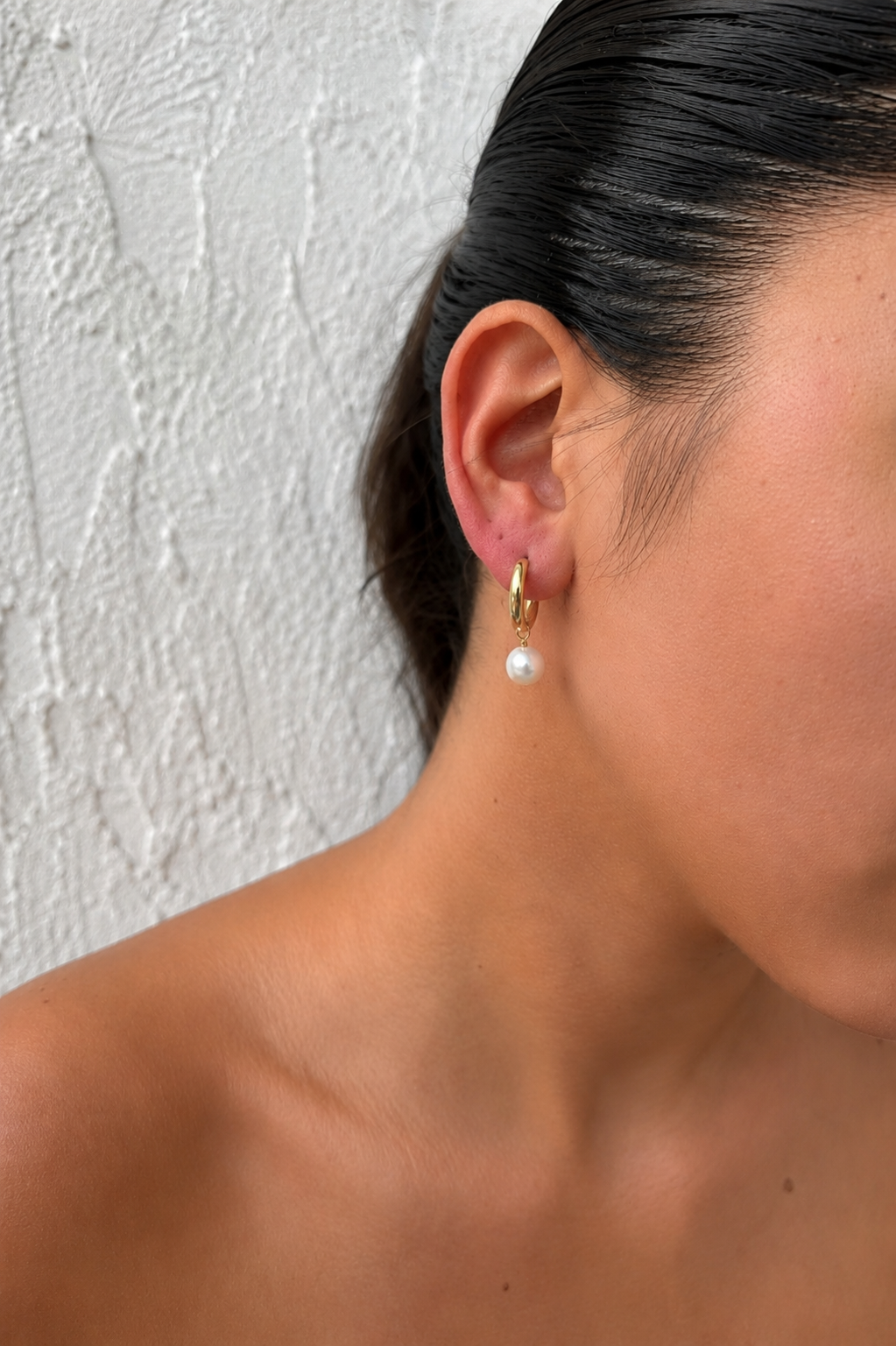 Pearl Drop Hoops