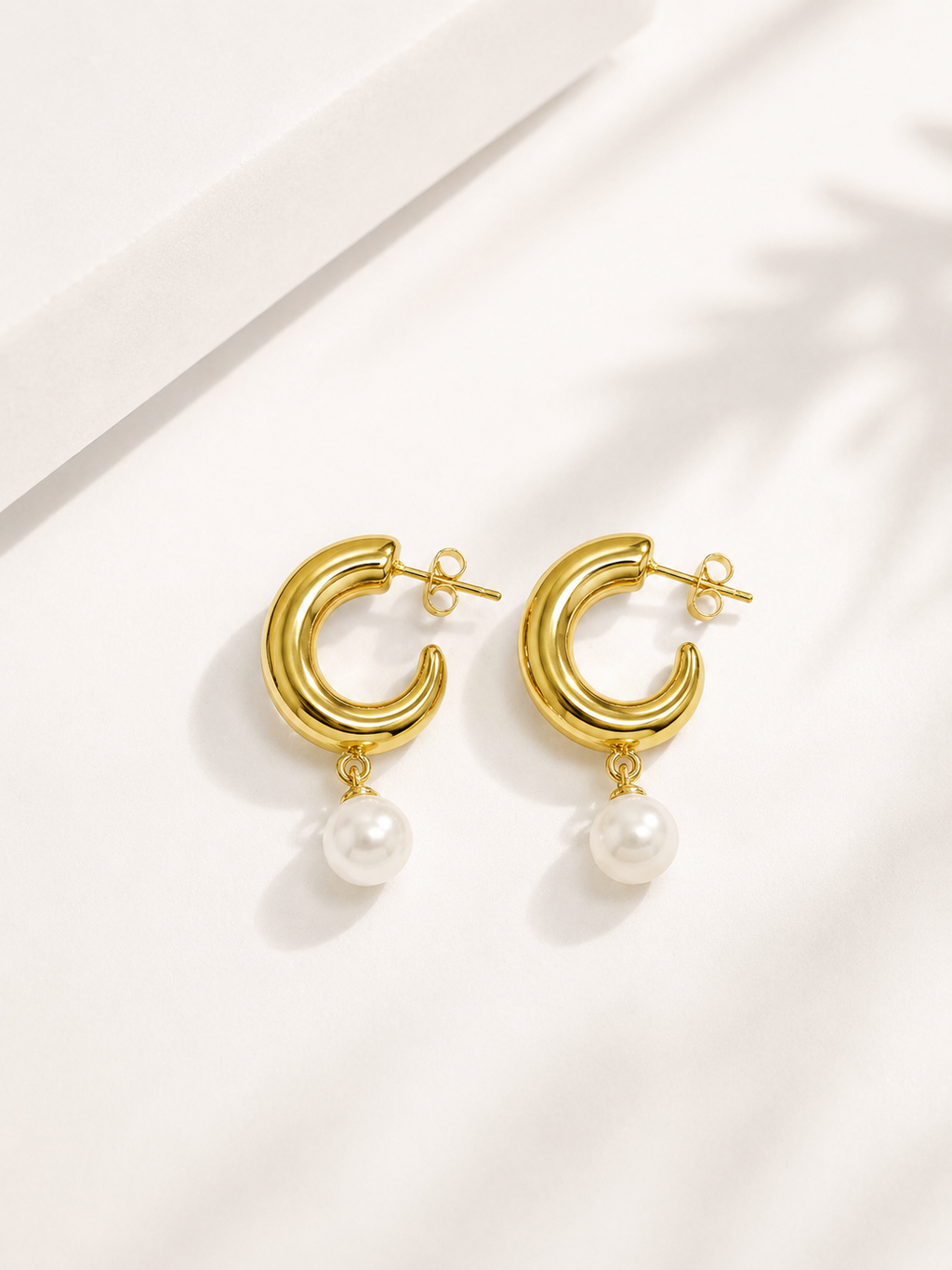 Pearl Drop Hoops