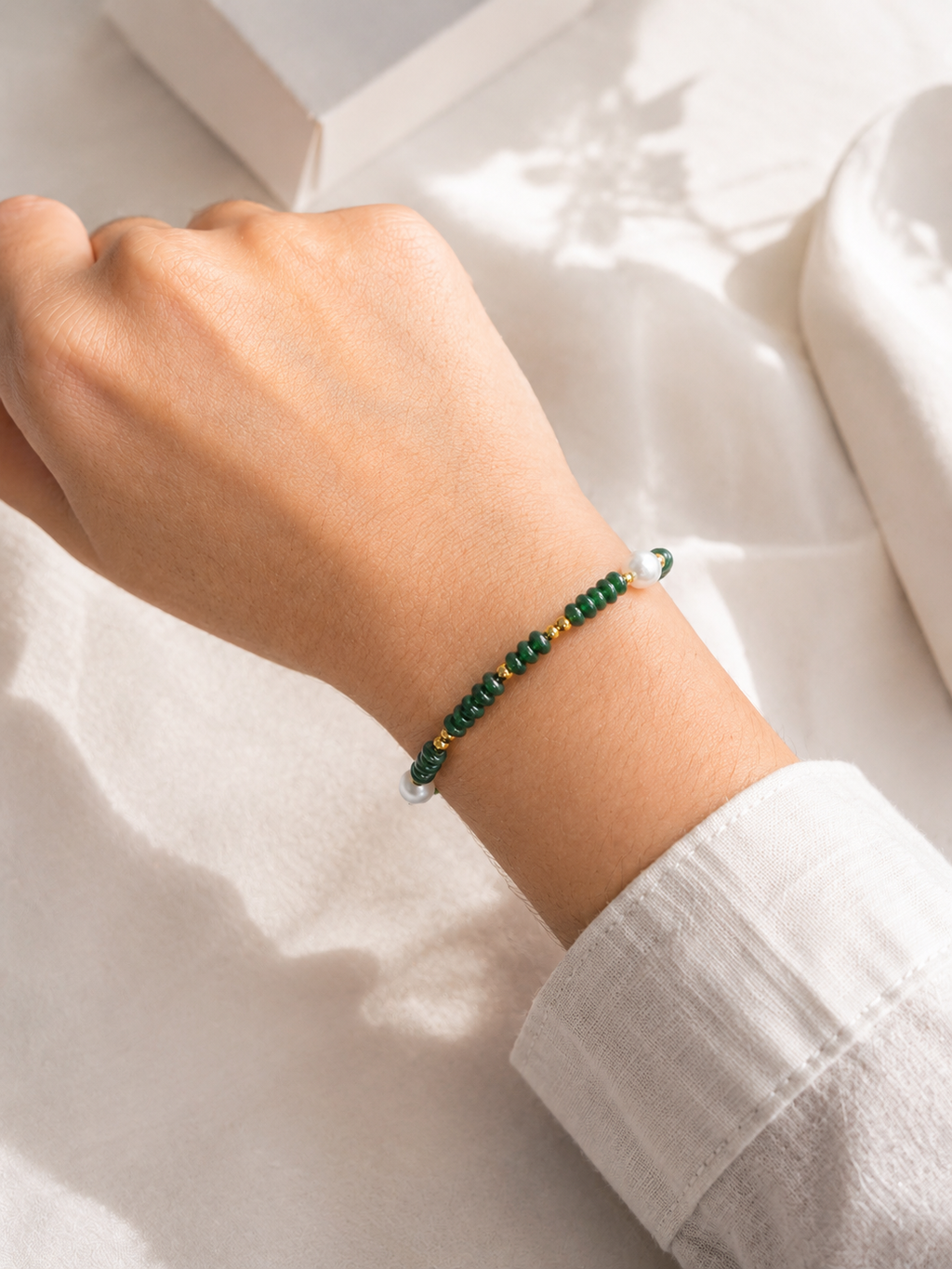 Emerald Pearl Bracelet
