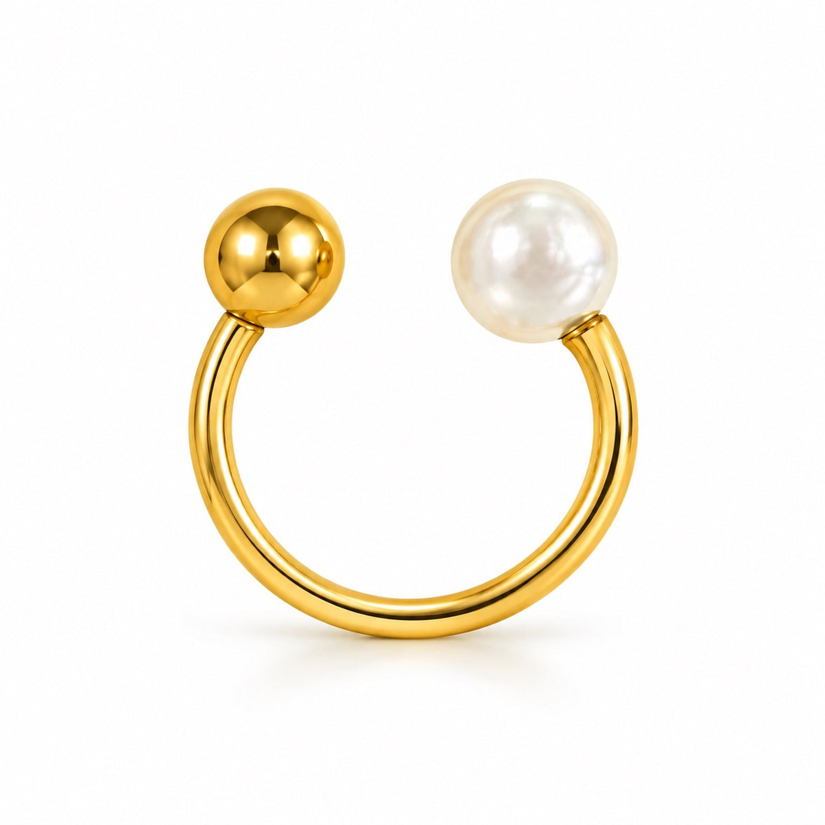 Alina Ring bolita dorada y perla