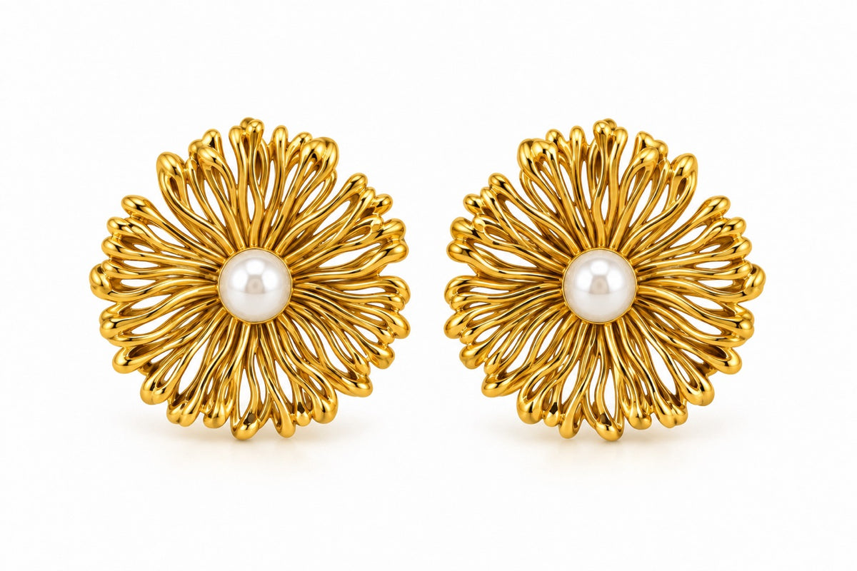 Pantallas Flor Oro, el par
