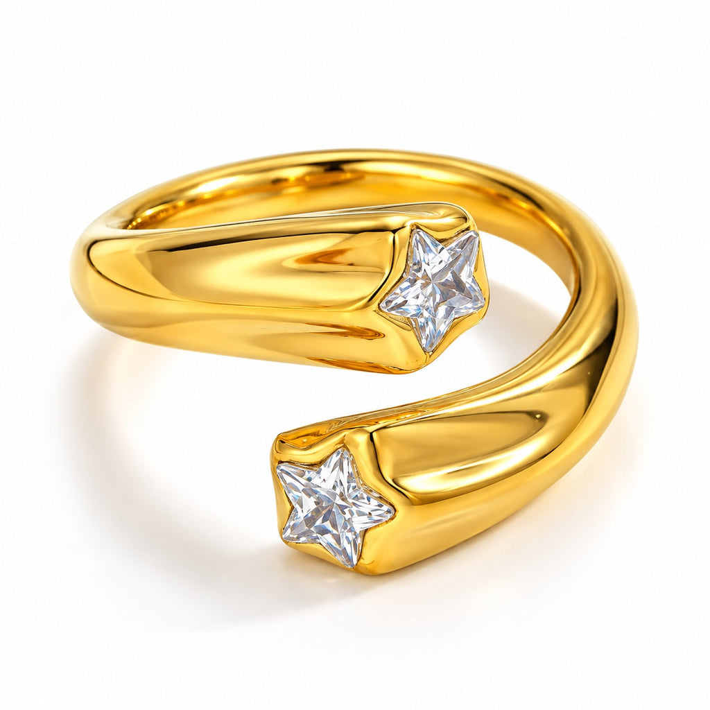 Stella Duo Ring frente con estrellas